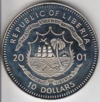 Libéria 2001. 10$ "Szabadság pillanatai-A Nobel-díjas Dalai Lama 1989." multicolor T:PP Liberia 2001. 10 Dollars "Moments of Freedom-Nobel Price for the Dalai Lama 1989." multicolor C:PP