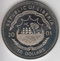 Libéria 2001. 10$ "Szabadság pillanatai-Ülő Bika 1876" multicolor T:PP Liberia 2001. 10 Dollars "Moments of Freedom-Sitting Bull 1876" multicolor C:PP