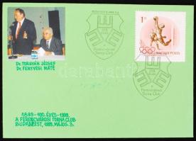 1999 100 éves a Fradi emlékboríték Torgyán József sk. aláírásával