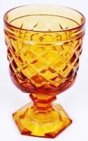 Okkersárga üvegkehely / Glass chalice, 13cm
