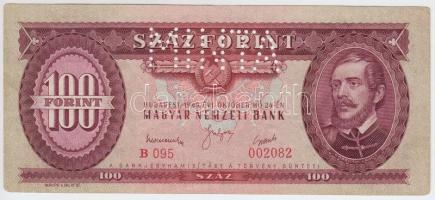 1949. 100Ft MINTA perforációval B 095 sorozatszámmal T:II- lekerekített sarkokkal