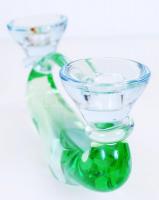 Kétágú gyertyatartó (apró sérüléssel) / 
Two branched candlestick, 11x22x5,5cm