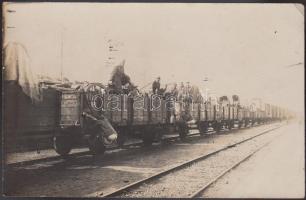 Military freight train with defecating soldiers, photo (EK)