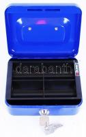 Fém pénzkazetta kulccsal / 
Metal cashbox with keys, 15,5x12,5x7,5cm