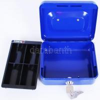Fém pénzkazetta kulccsal / 
Metal cashbox with keys, 15,5x12,5x7,5cm