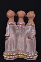 Antalfiné Szente Katalin (keramikus): A három grácia. Mázas kerámia, jelzett, hibátlan / Ceramic pair figures 26 cm