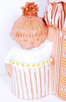 Antalfiné Szente Katalin (keramikus): Anya a kis lányával. Mázas kerámia, jelzett, hibátlan / Cerami...