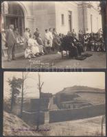 2 db régi, használatlan fotólap: szabadtéri tábori mise Parádfürdőn, és a gemonai erőd / 2 unused photo postcards: outdoor military mass in Parádfürdő, and the fort of Gemona