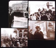 13 db fénykép az 1956-os eseményekről, eredeti negatívokról készült modern nagyítás 18x24 cm