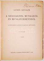 Lenin-Sztálin: A szocialista munkáról és munkaversenyről. Budapest 1949. Szikra Kiadás