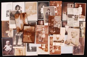 cca 1900-1940 49 db fotólap gyermekekről