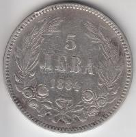 Bulgária  1884KB 5L Ag T:2- Bulgaria 1884. 5 Leva Ag C:VF