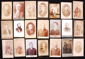 cca 1870-1900 21 db keményhátú fotó urakról klf műtermekből / 21 vintage photos of men