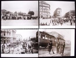 1910-1970 Villamos közlekedés története 12 db 18x24 cm-es fotó és fotó másolat / Photos of the history of trams