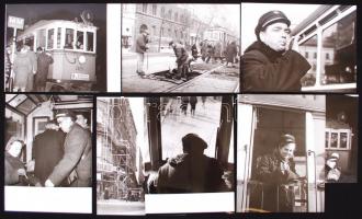 1910-1970 Villamos közlekedés története 12 db 18x24 cm-es fotó és fotó másolat / Photos of the histo...