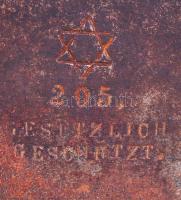 cca 1900 Kagyló formájú, díszes, öntöttvas parázsfelfogó tálca / 
Vintage cast iron ember tray, 42x2...