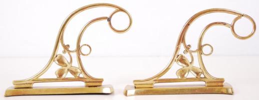 Régi, réz karnistartó pár /  Vintage brass curtain holders, 18x12cm