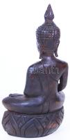 Buddha, faragott, pácolt fa szobor / 
Wooden figure, 27x15x8cm