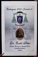 2003 Dr. Erdő Péter prímás, Esztergom-Budapesti érsek ünnepélyes beiktatása emlékére kiadott emlékla...