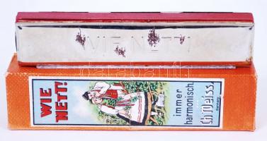 cca 1930 Hohner Wie Nett C-s szájharmónika (doboz kissé hibás)