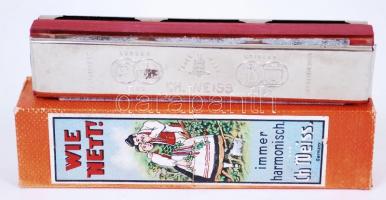 cca 1930 Hohner Wie Nett C-s szájharmónika (doboz kissé hibás)