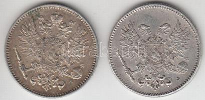 Finnország 1914. 50p Ag + 1917. 50p Ag T:2
Finland 1914. 50 pennia Ag + 1917. 50 pennia Ag C:XF