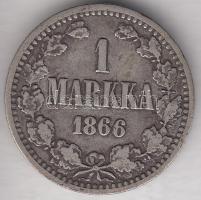 Finnország 1866. 1M Ag T:2- Finland 1866. 1 Markka Ag C:VF