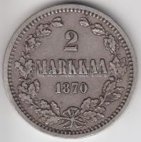 Finnország 1870. 2M Ag T:2- Finland 1870. 2 Markka Ag C:VF