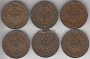 Oroszország 1911-1916. 2k Cu (6x) klf T:2
Russia 1911-1916. 2 kopeks Cu (6x) different C:XF