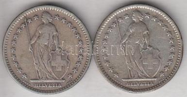 Svájc 1912. 2Fr Ag + 1914. 2Fr Ag t:2-
Switzerland 1912. 2 Francs Ag + 1914. 2 Francs Ag C:VF
