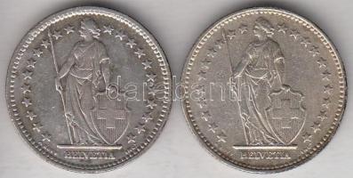 Svájc 1928. 2Fr Ag + 1939. 2Fr Ag T:2
Switzerland 1928. 2 Francs Ag + 19391. 2 Francs Ag C:XF