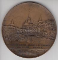 Berán Lajos (1882-1943) Budapesti Emlék - Budai Vár látkép Br emlékérem (80mm) gravírozott szövegrésszel T:2