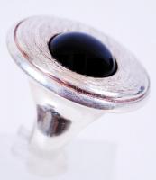 Kézzel készített ezüst (Ag) gyűrű ónixszal / 
Hand made silver ring with onyx, s: 54, br: 22,7gr
