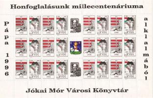 1996 Honfoglalásunk millecentenáriuma alkalmából levélzáró teljes ív