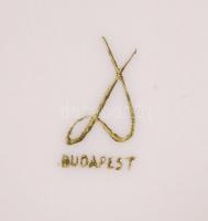 Matricás, aranyozott, jelzett Drasche váza / 
Little porcelain vase, 10,5cm