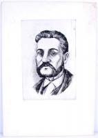 Ábrahám Rafael (1929): Szántó Kovács János portréja. Rézkarc, karton, jelzett, 49,5x34,5cm