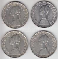 Olaszország 1958/59/60/61. 500L Ag "Kolumbusz hajója" (4x) T:2,2-
Italy 1958/59/60/61 500 ...