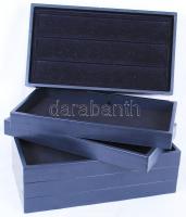 Hordozható bemutató készlet. Bemutató táska 5 db 36x27 cm-es, plüssel bélelt rekesszel ékszerek, ásv...