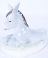 Kézzel festett porcelán szamár / 
Hand painted porcelain donkey, 18x15x12cm