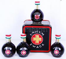 4x50 ml-es üveg Zwack Unicum díszdobozban