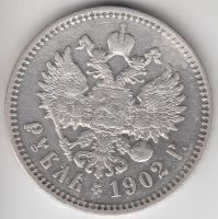 Oroszország 1902AP 1R Ag "II. Miklós" T:2,2-
Russia 1902AP 1 Ruble Ag "Nicholas II&qu...