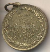 Ausztria 1881. "Rudolf és Stefánia esküvője" sárgaréz emlékmedál (30mm) T:2
Austria 1881. ...