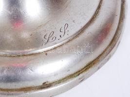 Brendorf alpakka gyertyatartó, monogramos, jelzett, m:26 cm /Brendorf candelstick