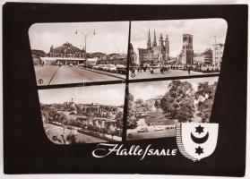 1966 Halle képeslap hátoldalán sportolók és olimpikonok aláírásával