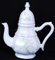 Páfrányos díszítésű, kézzel festett, jelzett, Gallo Leonardo Fougere porcelán teáskanna /  Gallo Leonardo Fougere hand painted porcelain tea kettle, 25cm