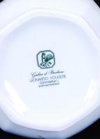 Páfrányos díszítésű, kézzel festett, jelzett, Gallo Leonardo Fougere porcelán teáskanna / 
Gallo Leo...