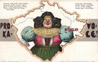 &#039;Provokace&#039; propaganda, Böhmen / Bohemia, Strache&#039;s Nationale Postkarten No. 9., Praha, Caslav litho (EB)