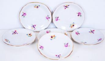 6db, matricás, aranyozott, jelzett Zsolnay kávéscsésze alátét /  Porcelain coffee saucers