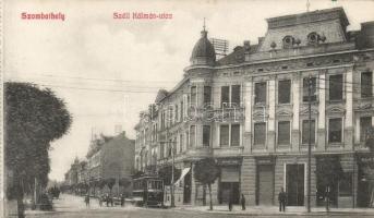 Szombathely Széll Kálmán utca, Deutsch Samu gabonakereskedése, villamos