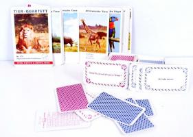 Alles Lacht német kérdez-felelek kártyajáték és egy német Tier Quartet képes állat kártyajáték, dobo...